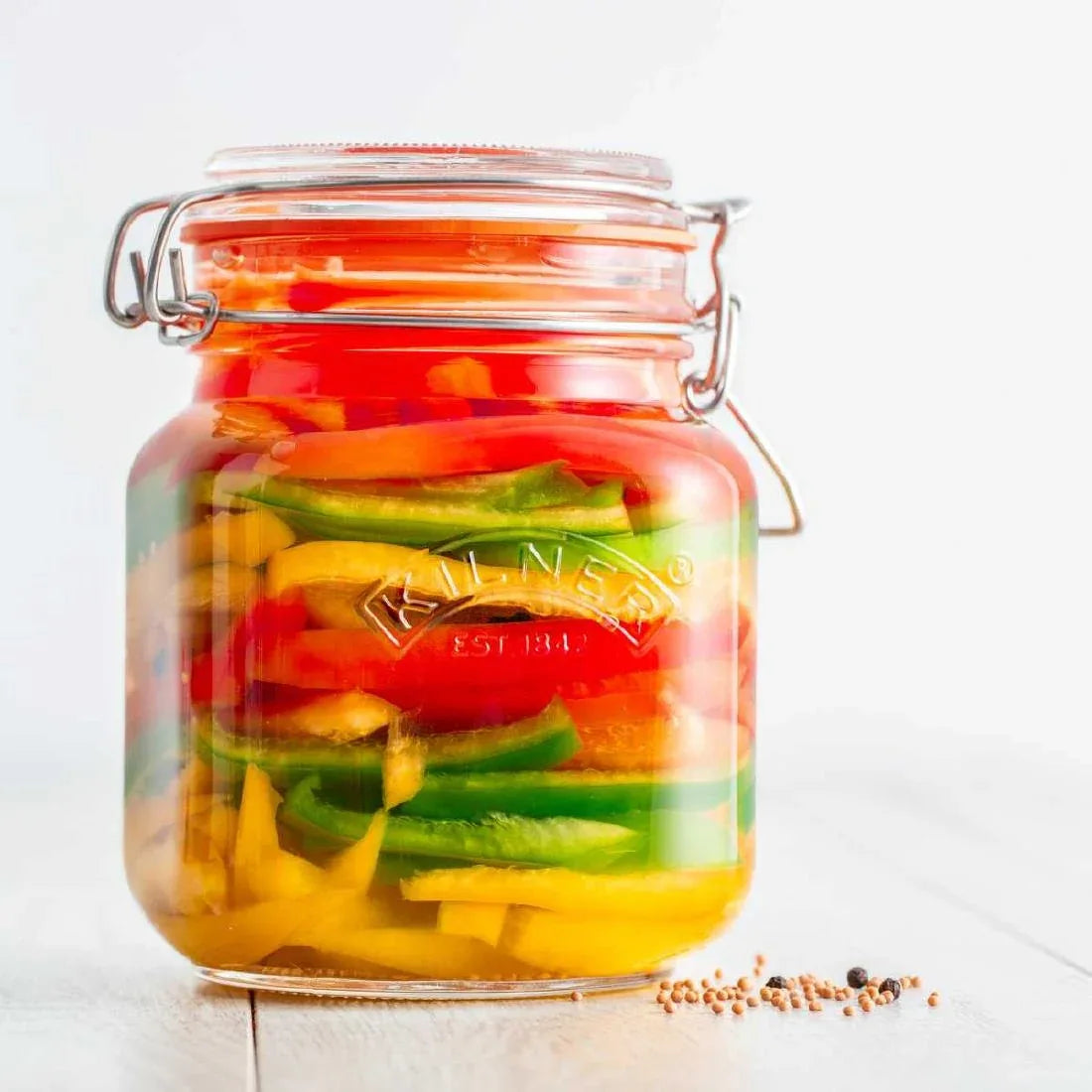 DX962 Kilner Square Clip Top Jar 1Ltr (Pack 4)