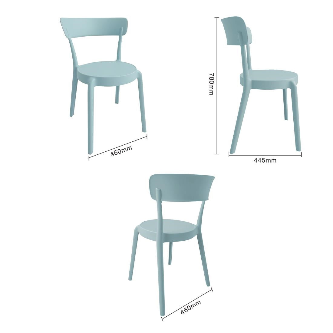 DX973 Bolero Mila Café Chairs Icy Blue (Pack of 2)