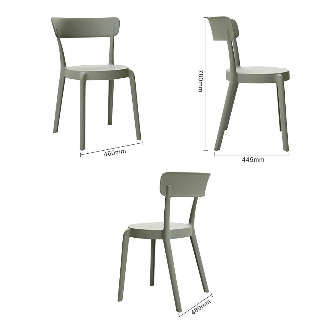 DX974 Bolero Mila Café Chairs Moss Grey (Pack of 2)
