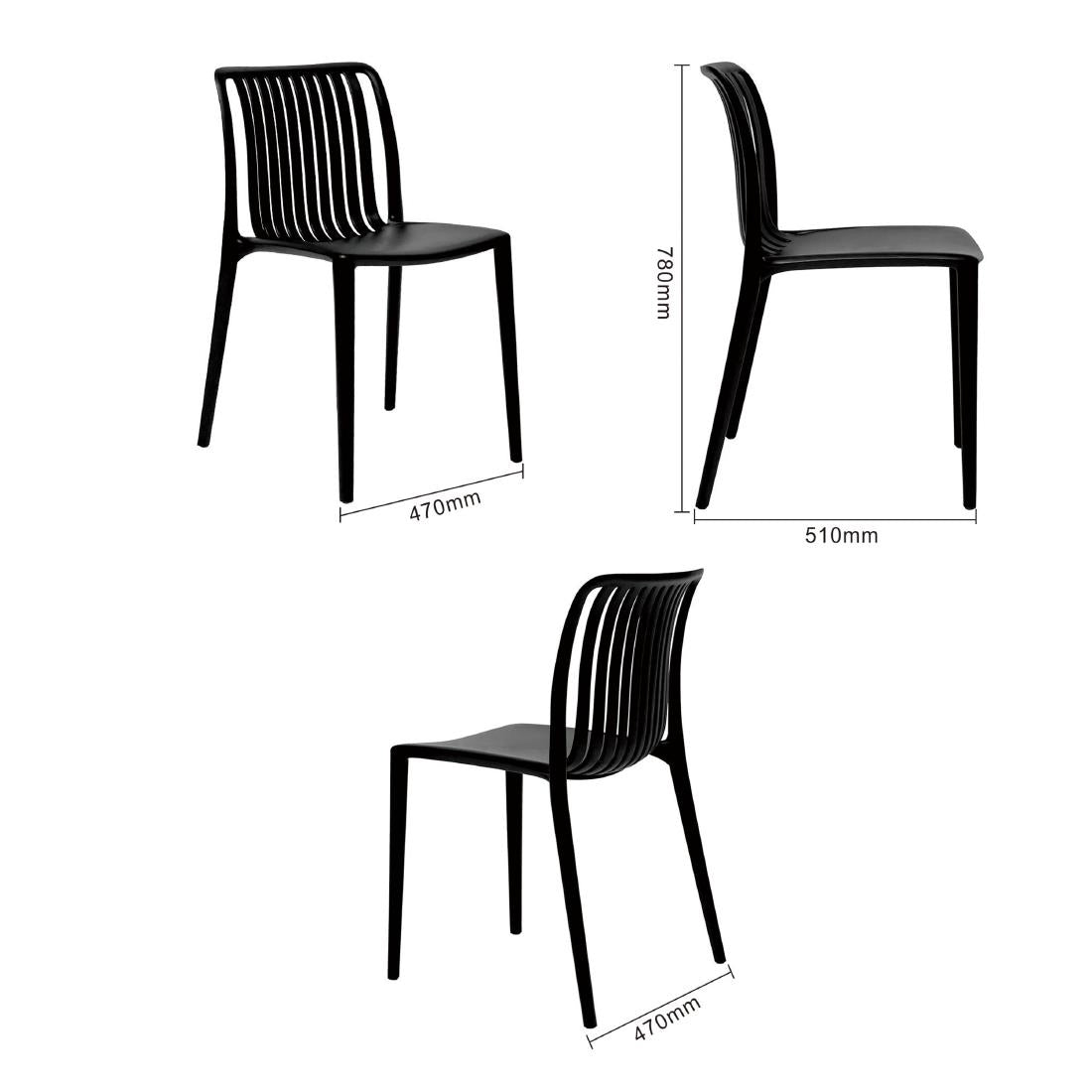 DX976 Bolero Verona Café Chairs Black (Pack of 2)