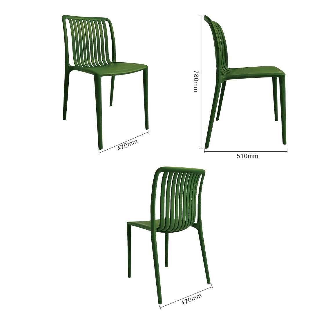 DX978 Bolero Verona Café Chairs Forest Green (Pack of 2)