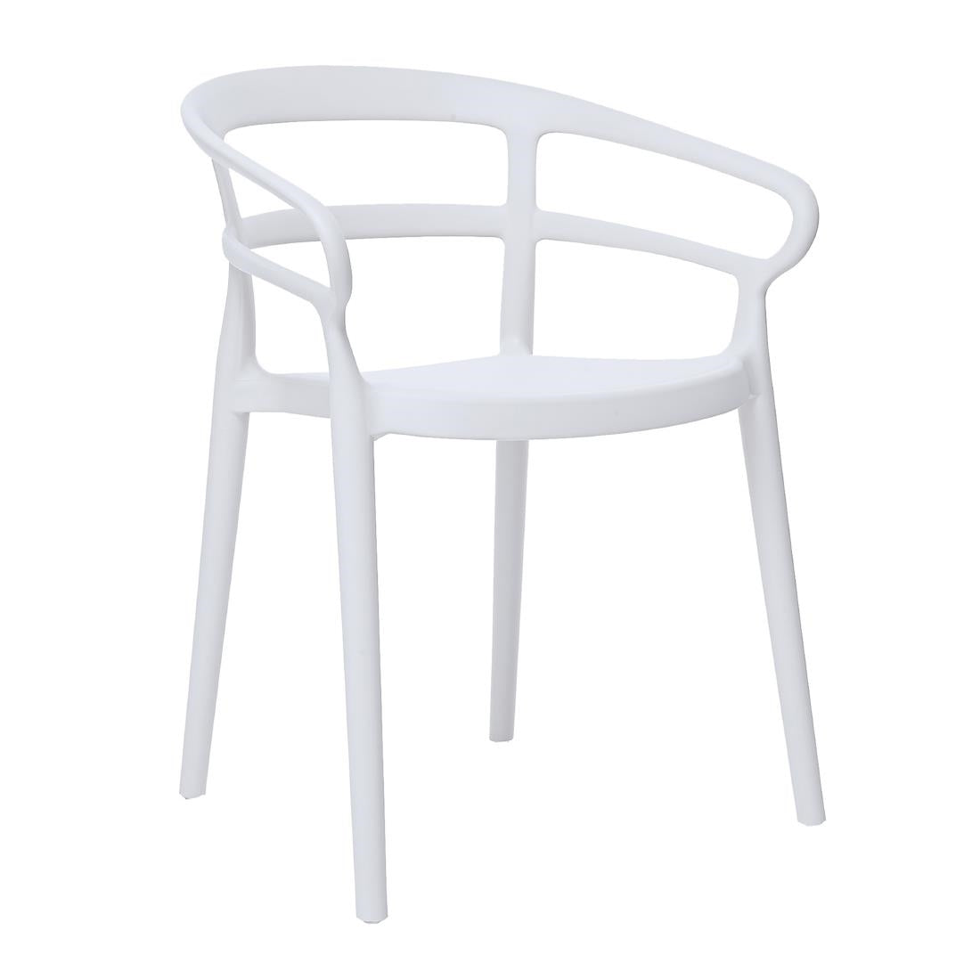 DX979 Bolero Mateo Café Chairs White (Pack of 2)