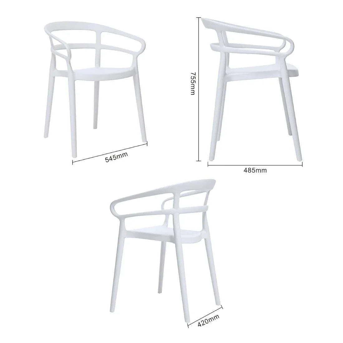 DX979 Bolero Mateo Café Chairs White (Pack of 2)