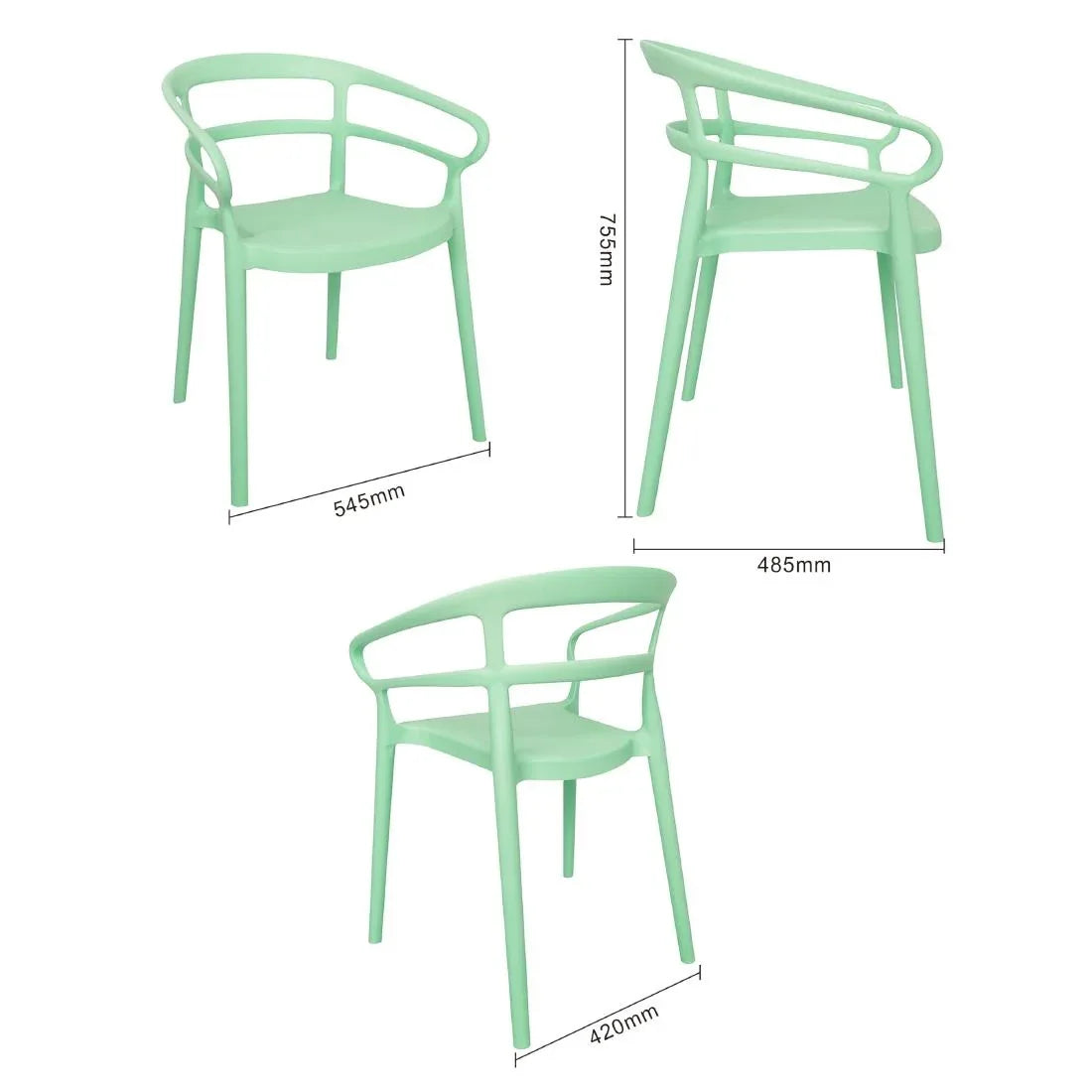 DX981 Bolero Mateo Café Chairs Mint Green (Pack of 2)