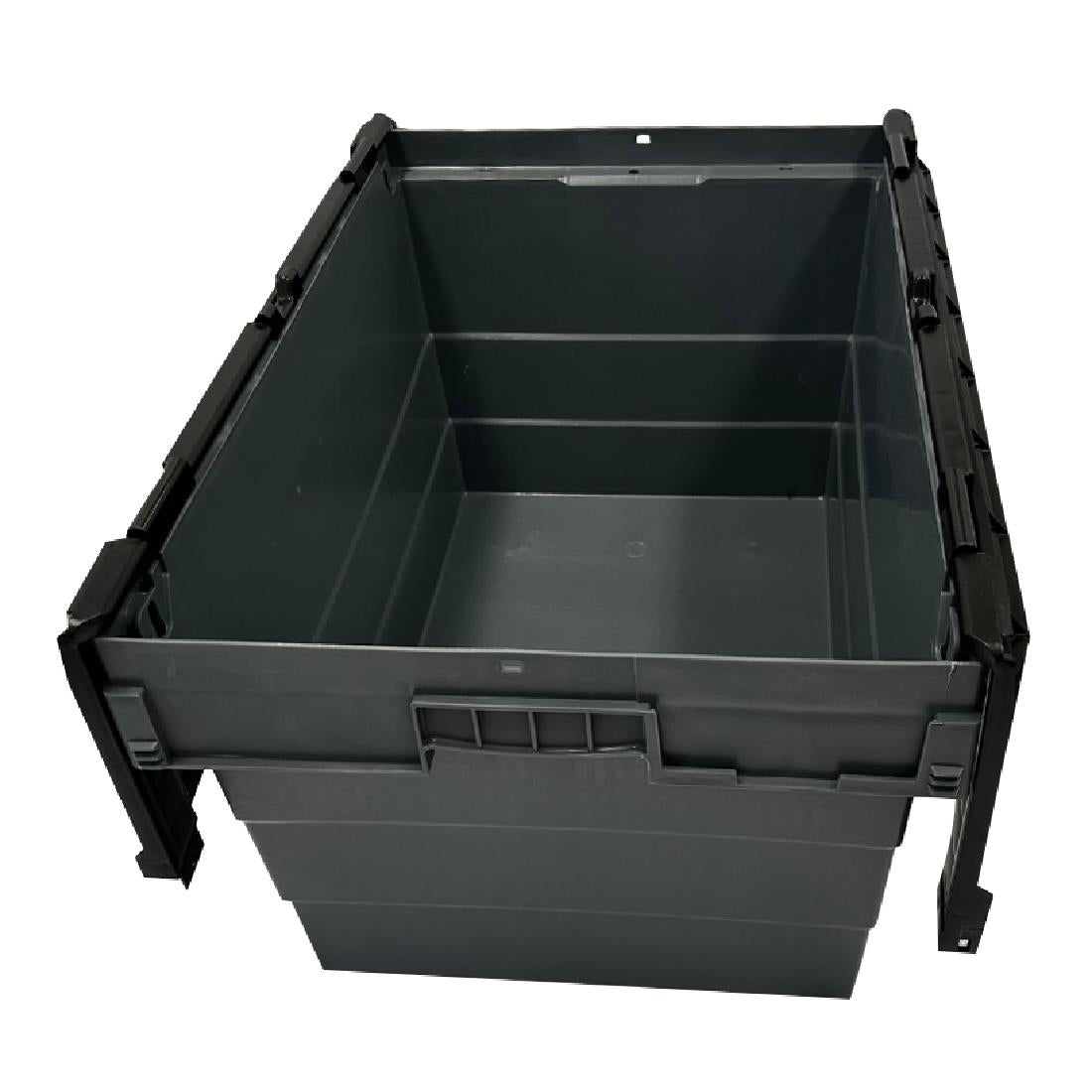 DX995 Vogue Plastic Transport Storage Crate with Attached Lid 600x400x320mm