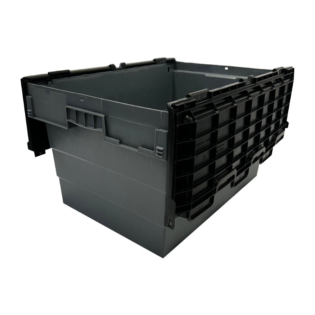 DX995 Vogue Plastic Transport Storage Crate with Attached Lid 600x400x320mm