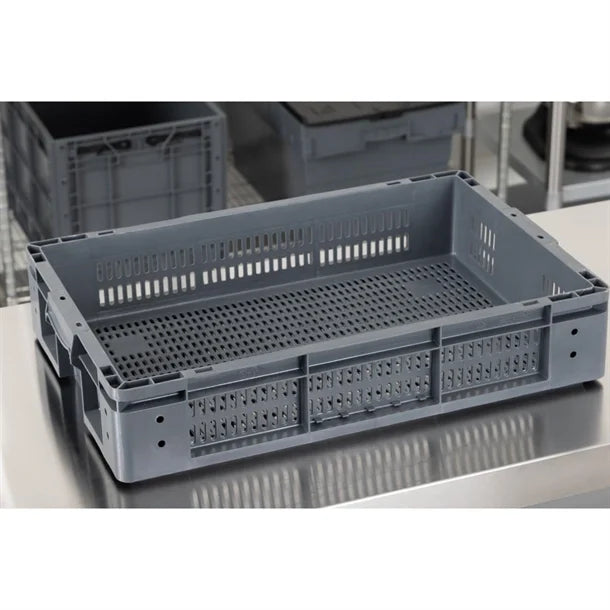 DX999 Vogue Perforated Plastic Storage Crate 600x400x120mm
