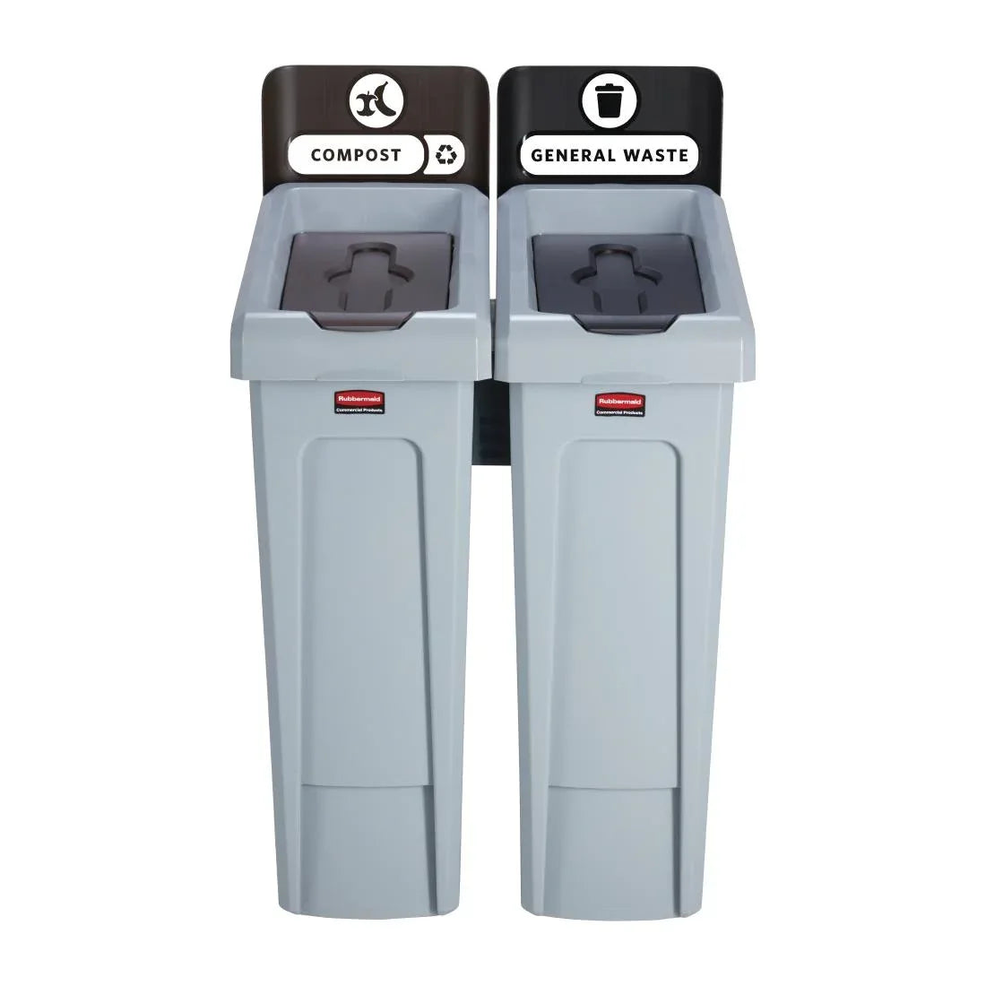 DY080 Rubbermaid Slim Jim Three Stream Recycling Station 87Ltr - JD Catering Equipment Solutions Ltd
