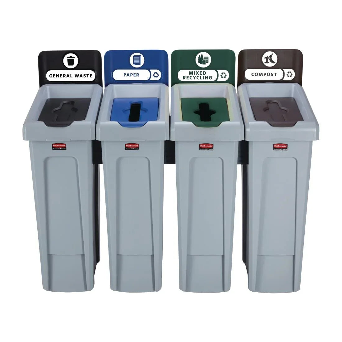 DY081 Rubbermaid Slim Jim Four Stream Recycling Station 87Ltr - JD Catering Equipment Solutions Ltd