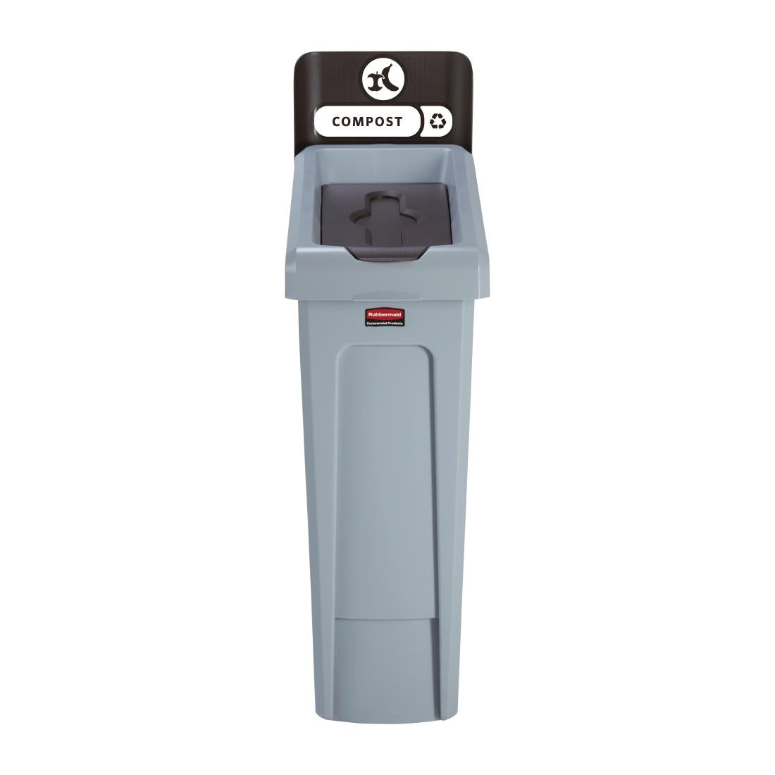 DY083 Rubbermaid Slim Jim Compost Recycling Station Brown 87Ltr