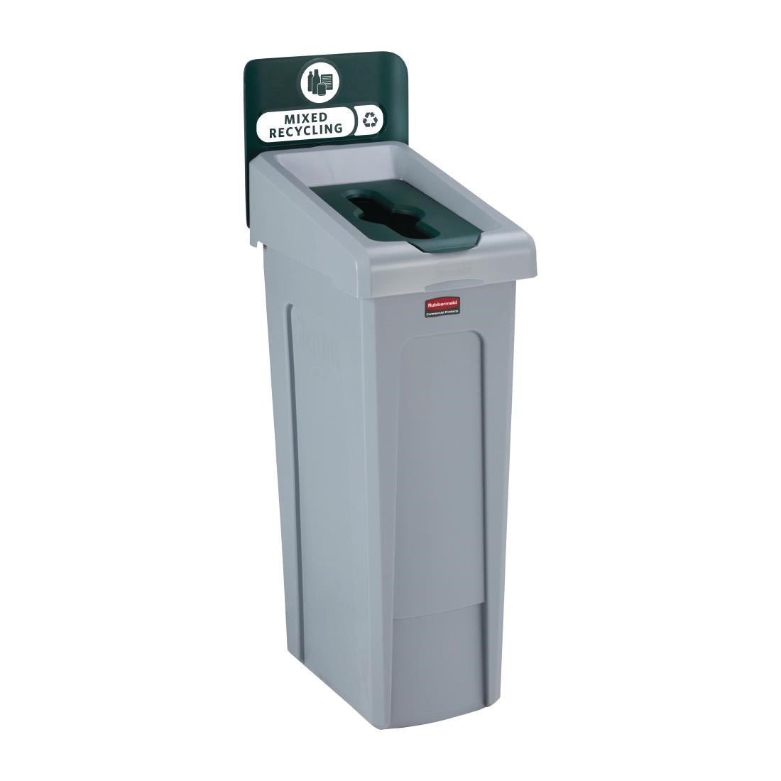 DY084 Rubbermaid Slim Jim Mixed Recycling Station Green 87Ltr