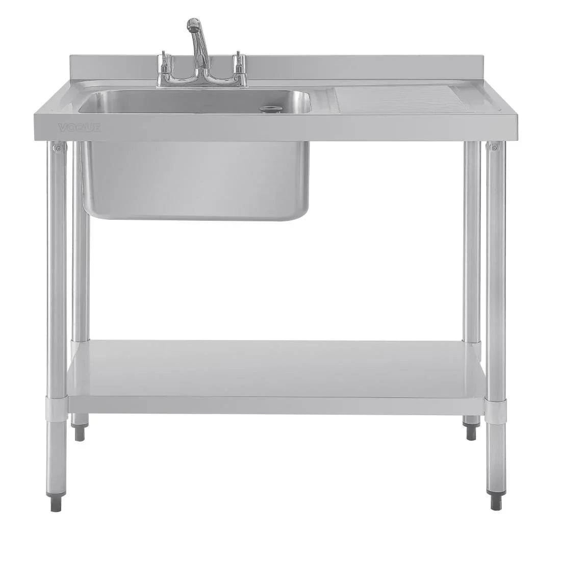DY820 Vogue Single Sink Right Hand Drainer 1000mm - JD Catering Equipment Solutions Ltd