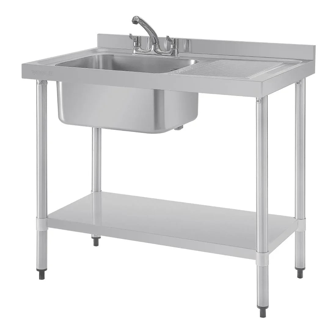 DY820 Vogue Single Sink Right Hand Drainer 1000mm - JD Catering Equipment Solutions Ltd
