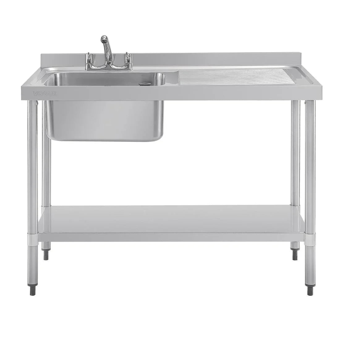 DY823 Vogue Single Sink Right Hand Drainer 1200mm - JD Catering Equipment Solutions Ltd