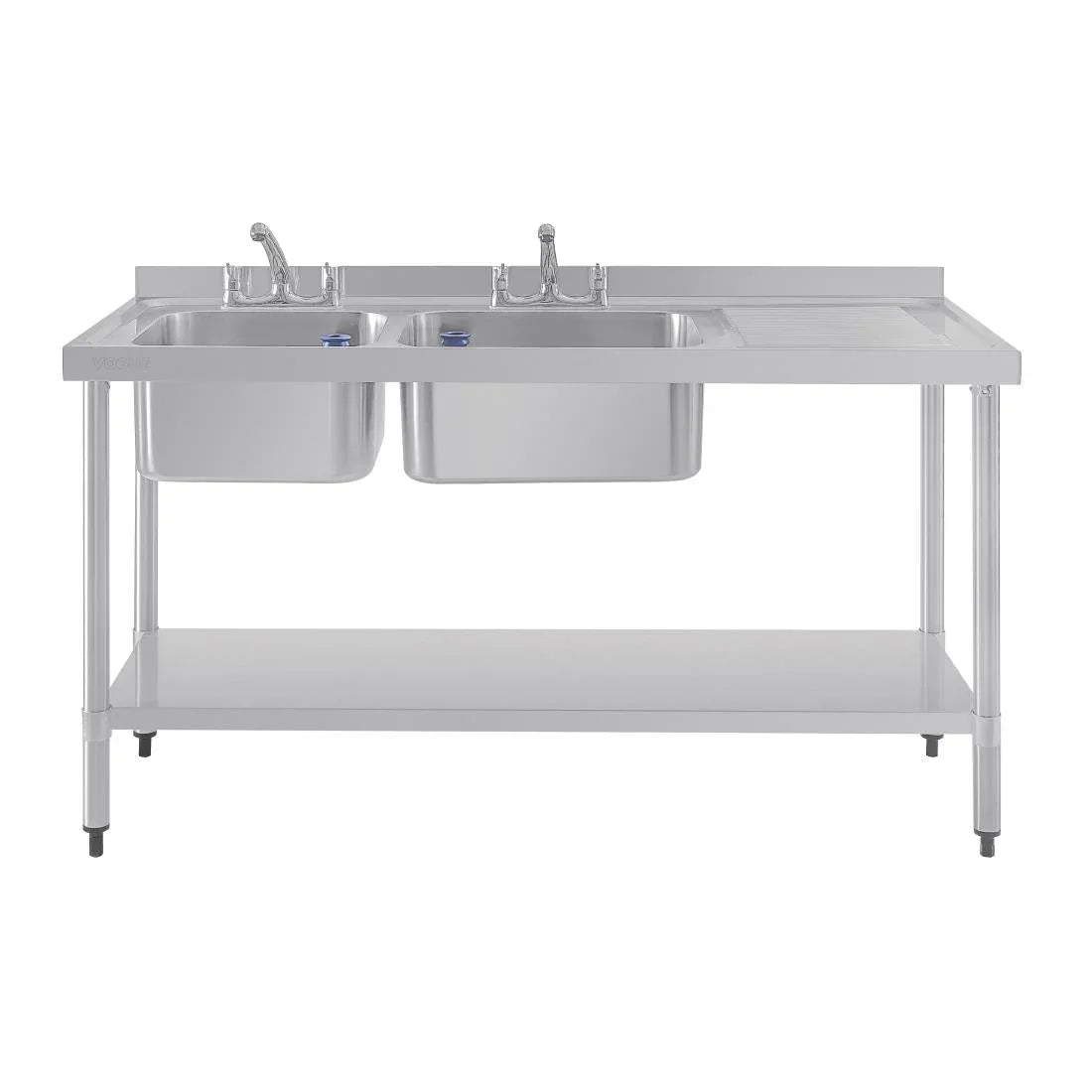 DY824 Vogue Double Sink Right Hand Drainer 1500mm - JD Catering Equipment Solutions Ltd
