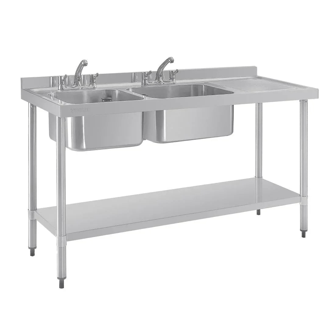 DY824 Vogue Double Sink Right Hand Drainer 1500mm - JD Catering Equipment Solutions Ltd