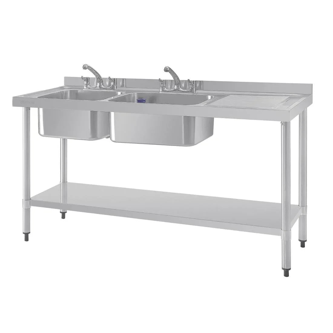 DY824 Vogue Double Sink Right Hand Drainer 1500mm - JD Catering Equipment Solutions Ltd