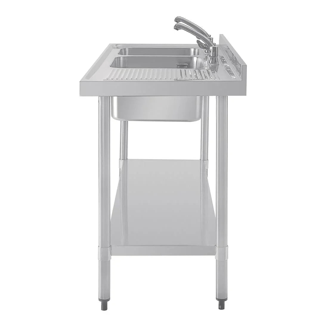 DY824 Vogue Double Sink Right Hand Drainer 1500mm - JD Catering Equipment Solutions Ltd