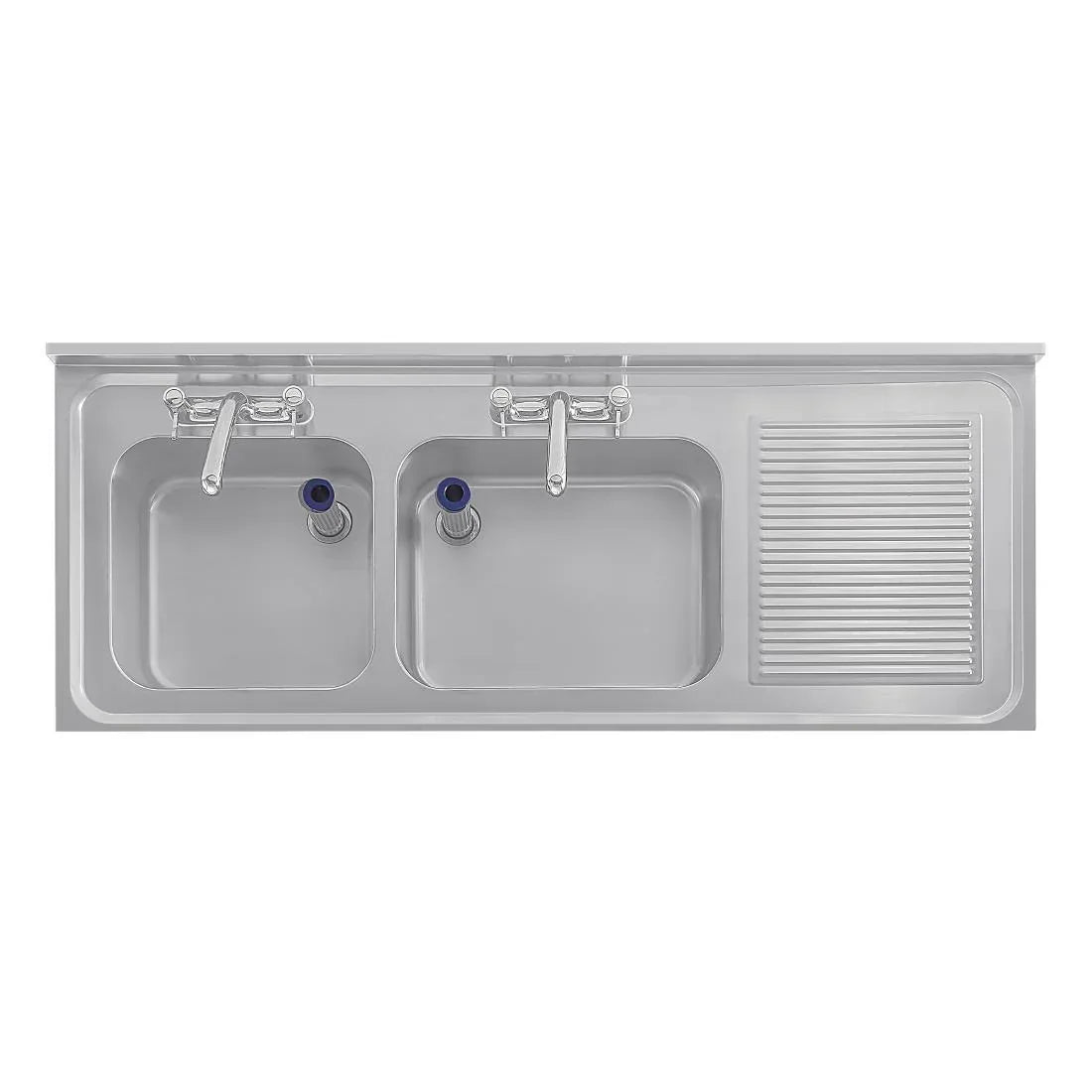 DY824 Vogue Double Sink Right Hand Drainer 1500mm - JD Catering Equipment Solutions Ltd