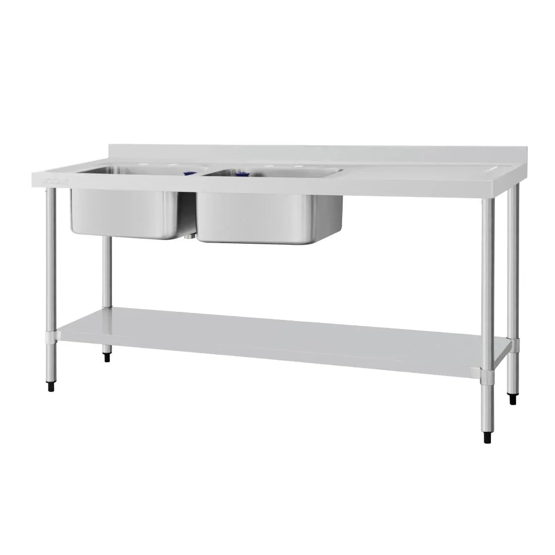 DY827 Vogue Double Sink Right Hand Drainer 1800mm - JD Catering Equipment Solutions Ltd