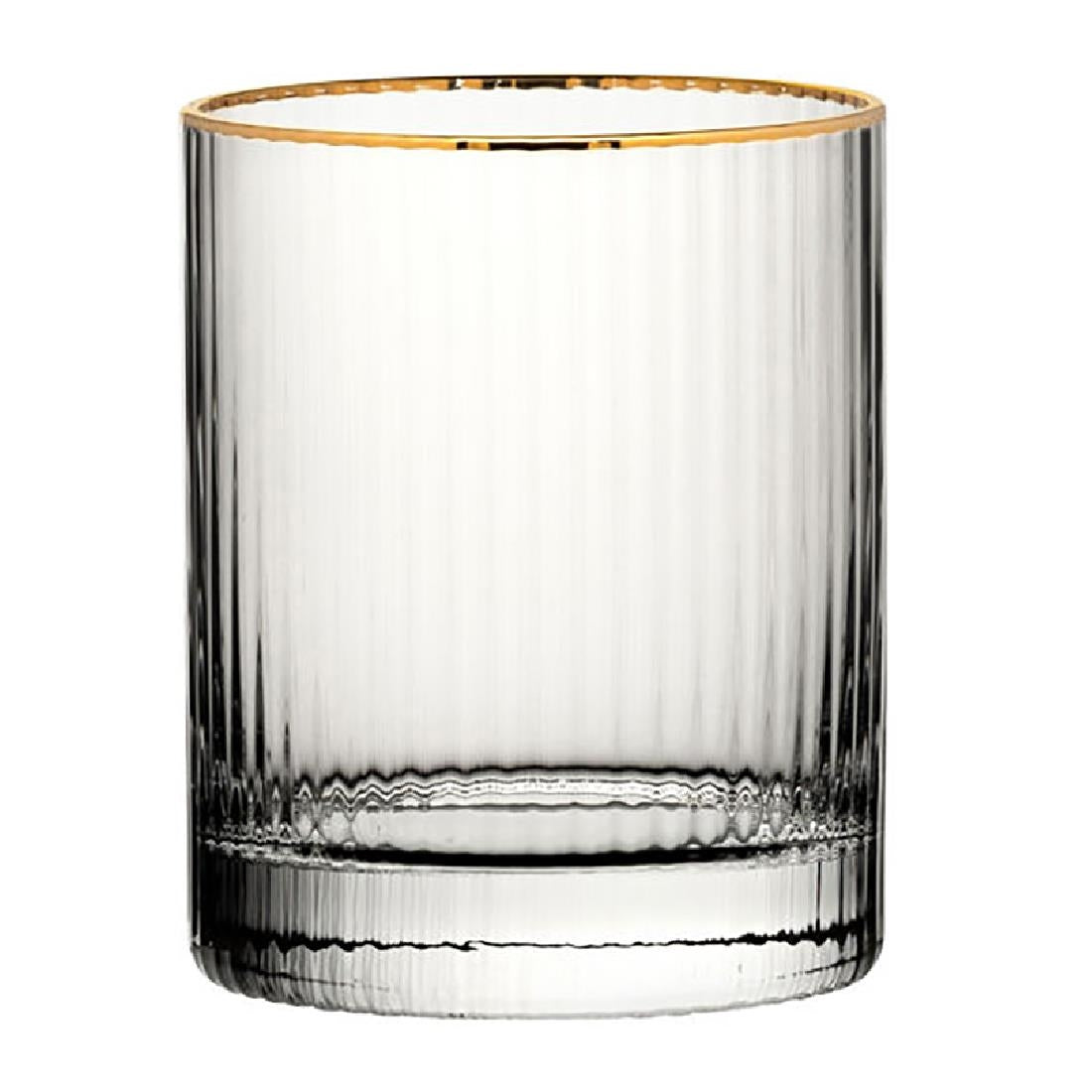 DZ444 Utopia Hayworth Double Old Fashioned Gold Rim Glasses 325ml (Pack of 6)