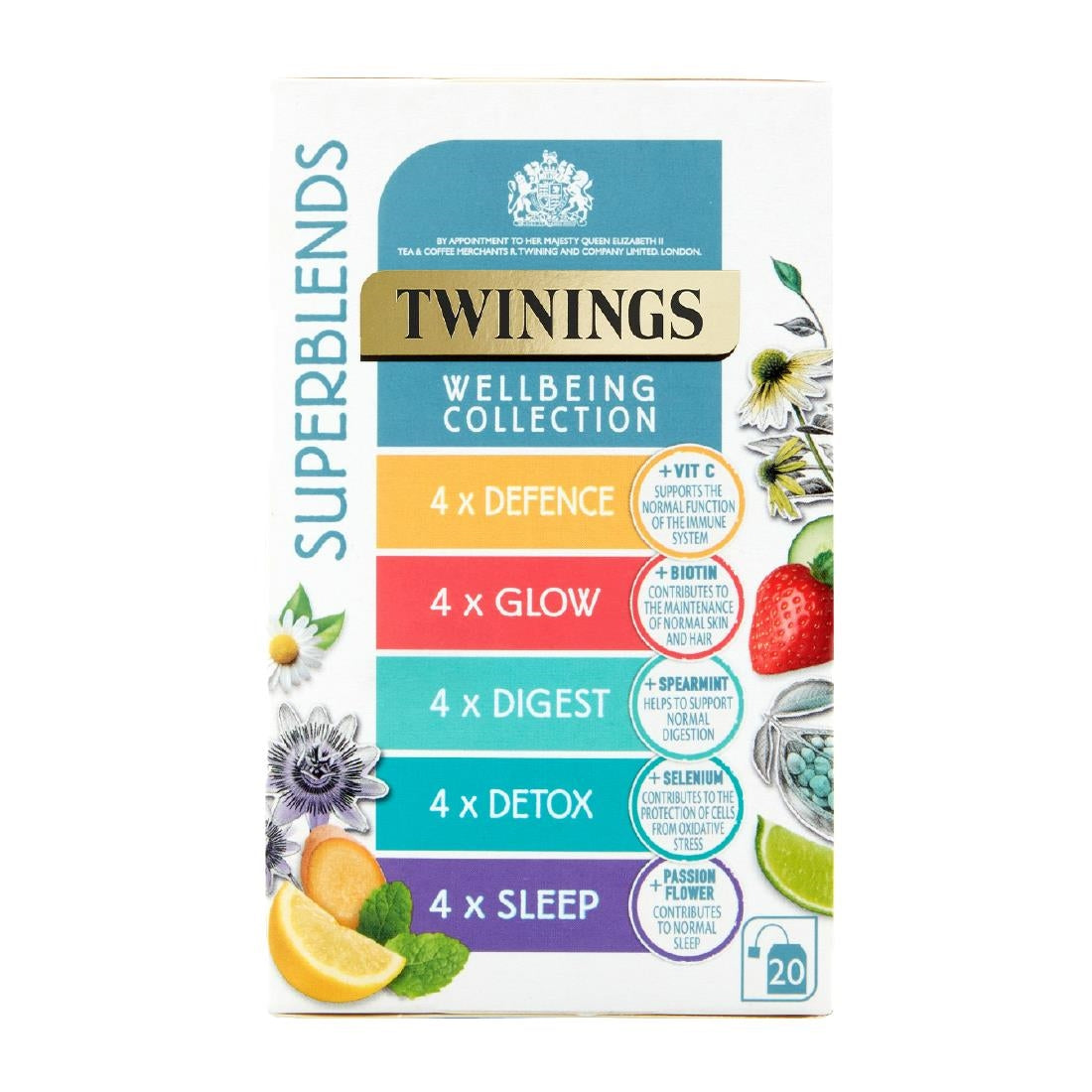 DZ471 Twinings Superblends Wellbeing Collection Tea Bags (Pack of 80)