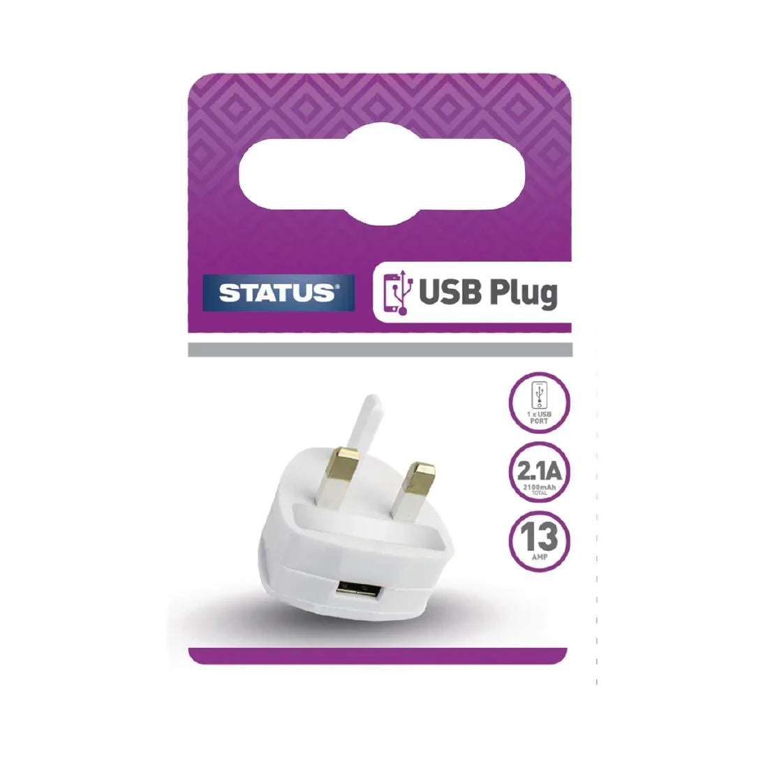 DZ477 Status 1 Port USB Power Adapter White - JD Catering Equipment Solutions Ltd