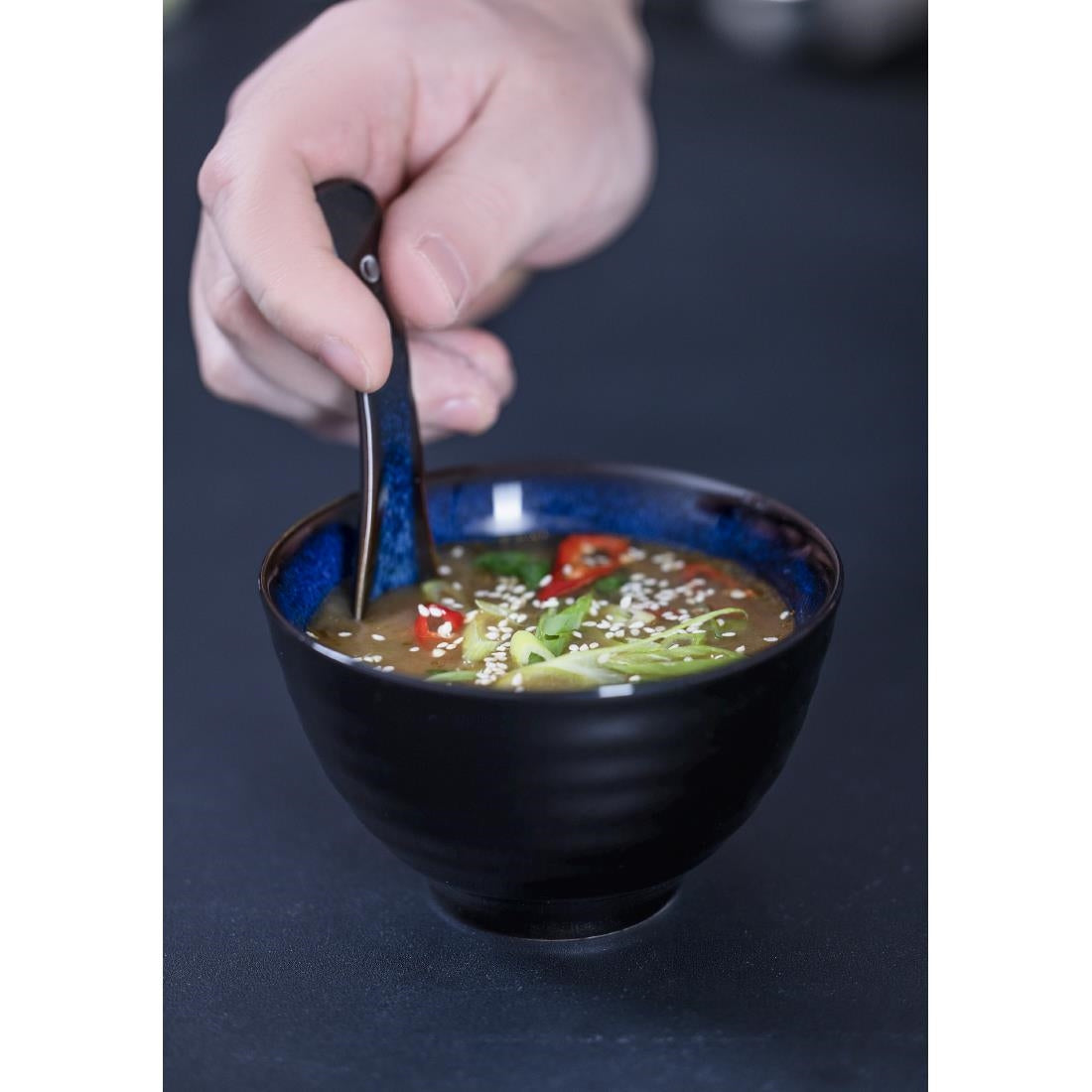 DZ771 Olympia Luna Midnight Blue Soup Spoons (Pack of 12)