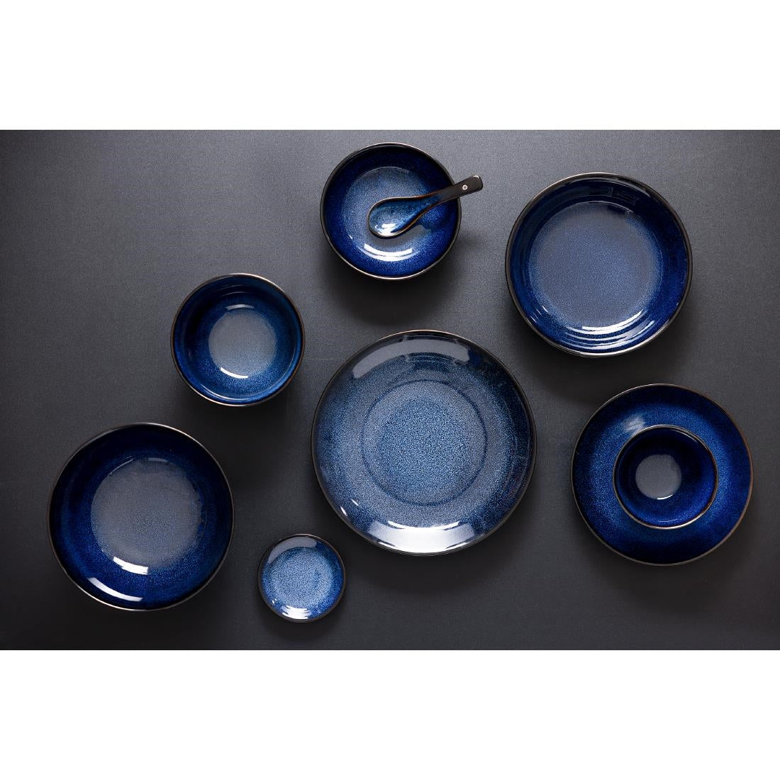 DZ771 Olympia Luna Midnight Blue Soup Spoons (Pack of 12)