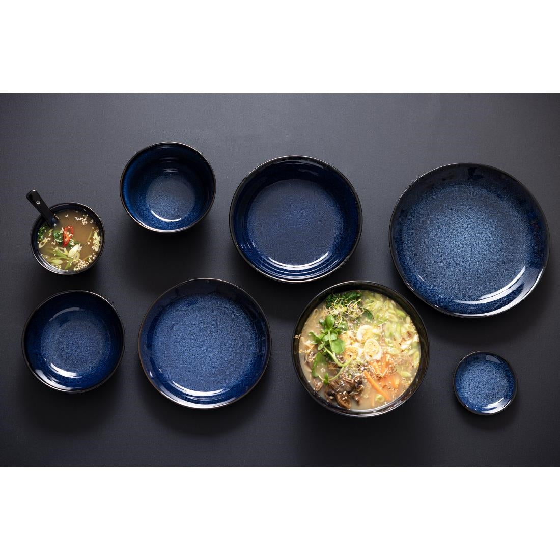 DZ775 Olympia Luna Midnight Blue Footed Bowls 150mm (Pack of 6)