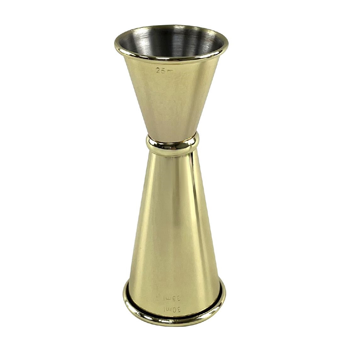 DZ781 Beaumont Gold Plated Banded Jigger 25ml/35ml/50ml