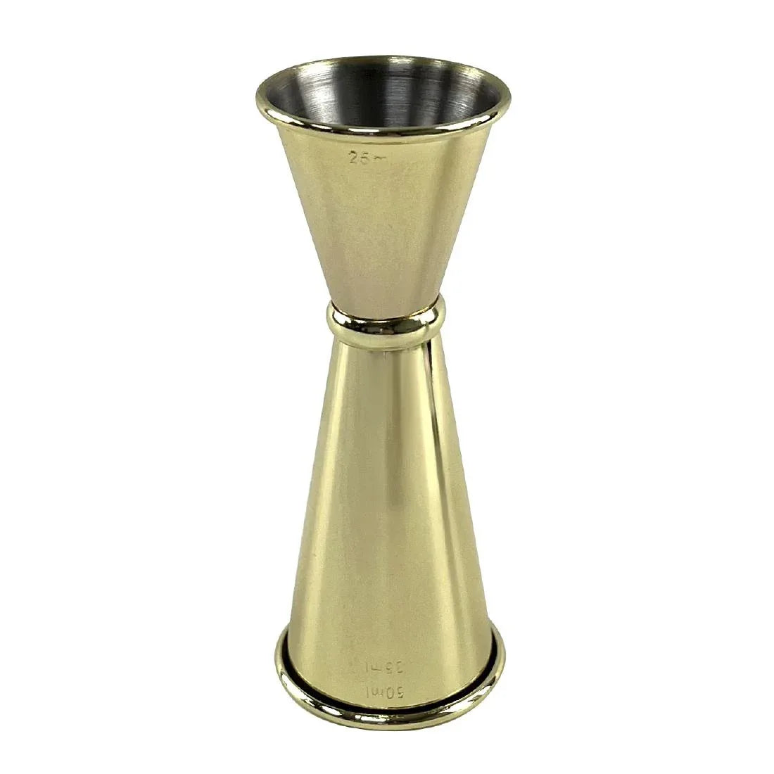 DZ781 Beaumont Gold Plated Banded Jigger 25ml/35ml/50ml - JD Catering Equipment Solutions Ltd