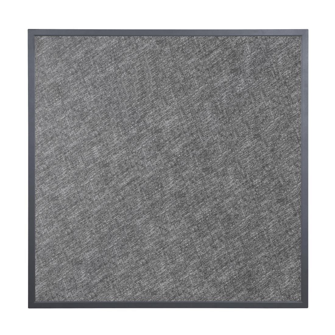 DZ873 Bolero Black Brushed Mix Outdoor Tempered Glass Table Top Square Grey Trim 700mm - JD Catering Equipment Solutions Ltd