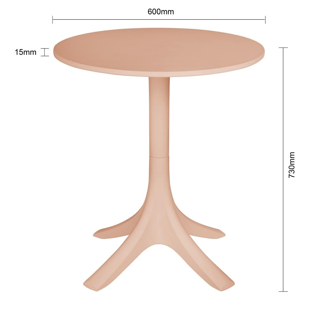 SA830 Bolero Mila 700mm Round Café Table - Light Salmon
