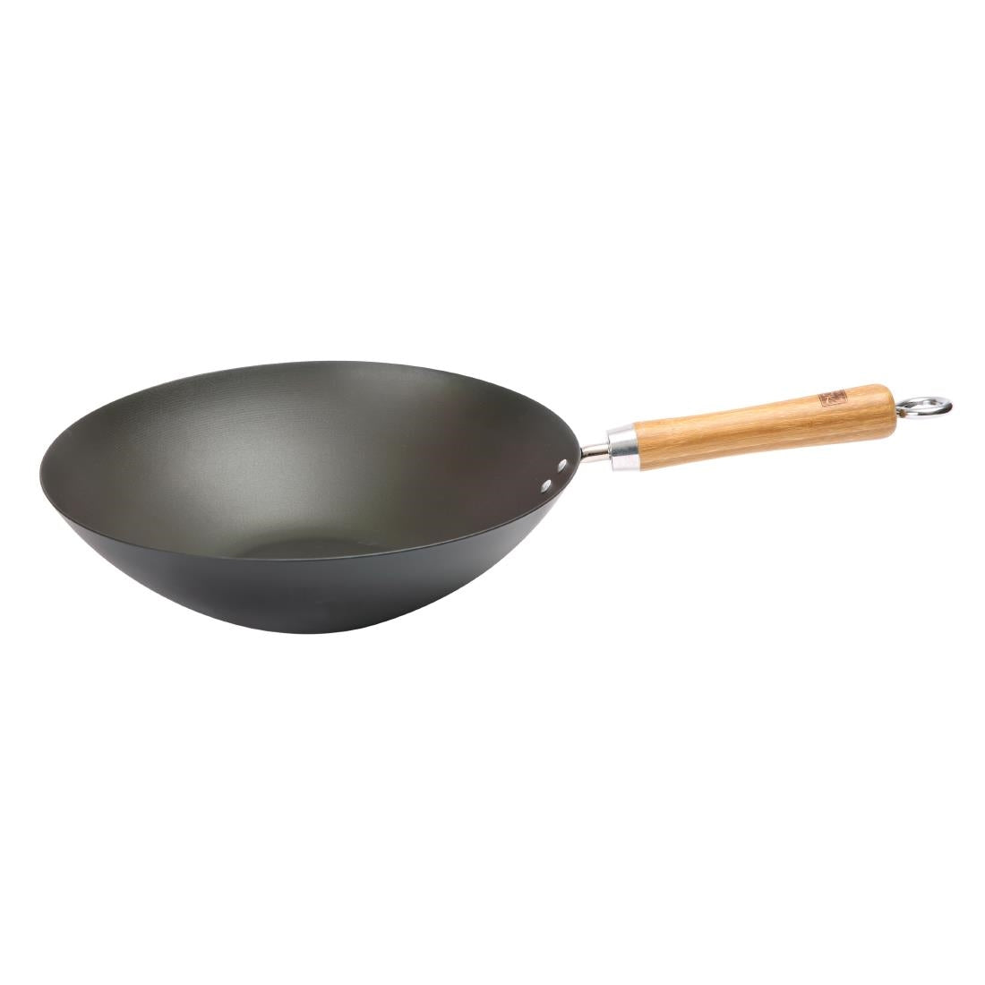 DZ888 Dexam School of Wok Pre-Seasoned Carbon Steel Flat Base Wok 270mm