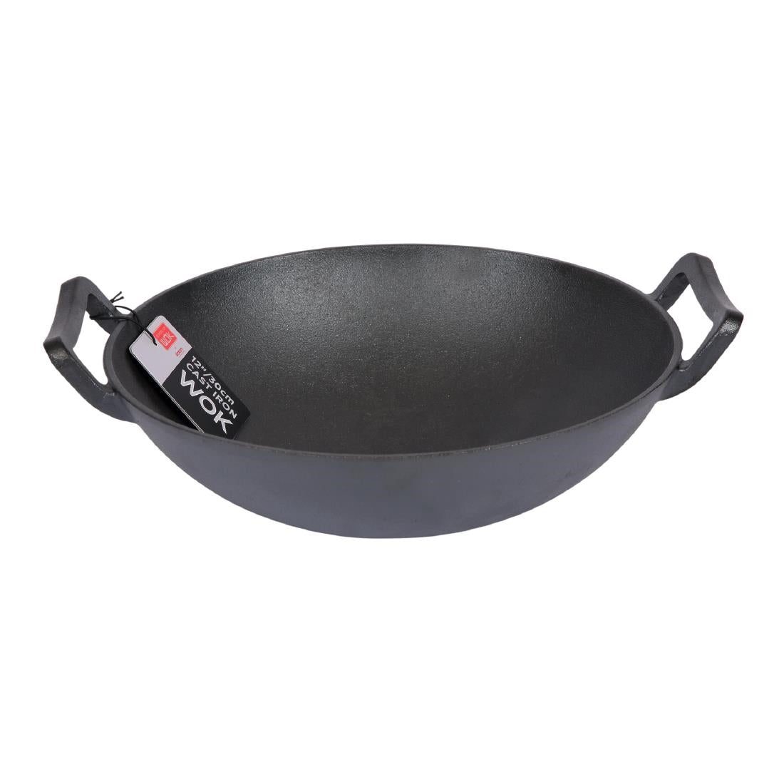 DZ889 Dexam School of Wok Pre-Seasoned Cast Iron Flat Base Wok 300mm