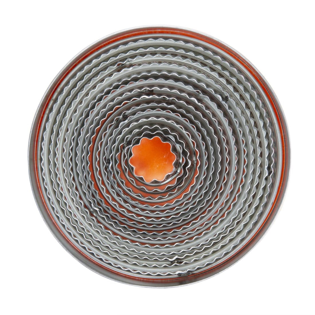 E019 Vogue Round Fluted Pastry Cutter Set (Pack of 11)