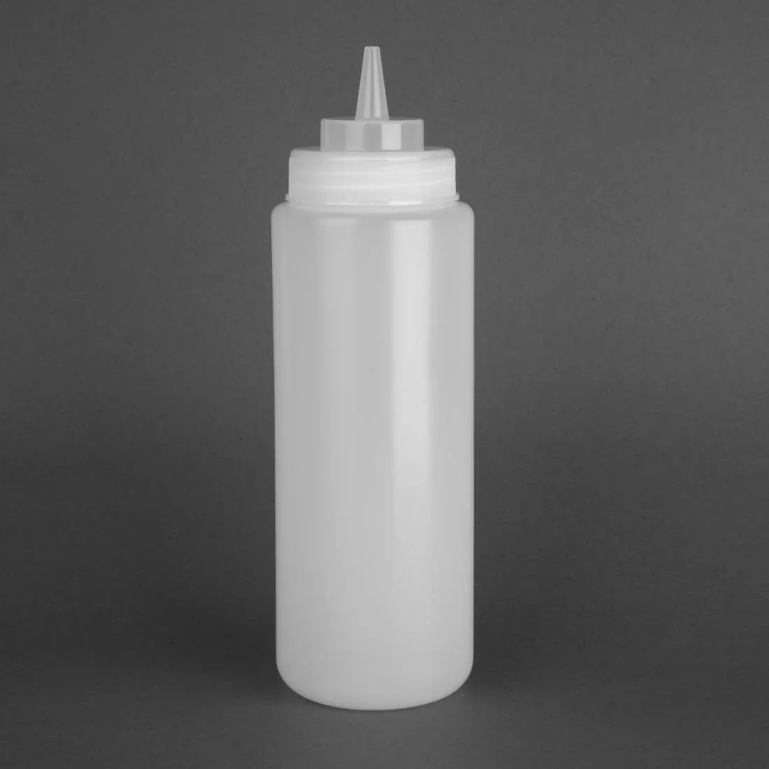 E093 Vogue Clear Wide Neck Squeeze Sauce Bottle 32oz - JD Catering Equipment Solutions Ltd