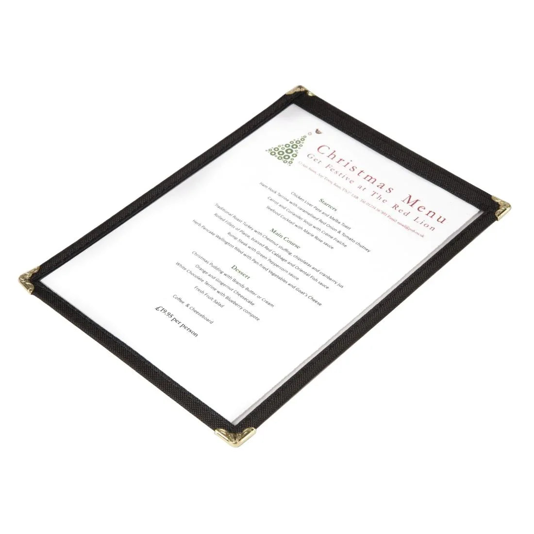 E290 Olympia American Style Menu Cover Black A5 - JD Catering Equipment Solutions Ltd