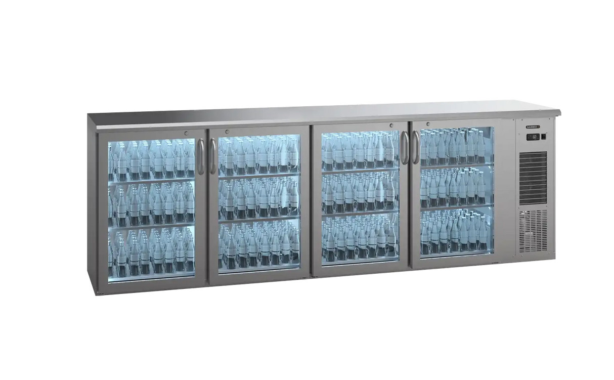 FD031 Gamko E3 4 x glass door undercounter bottle cooler - E3/2222GMUCS84 - JD Catering Equipment Solutions Ltd