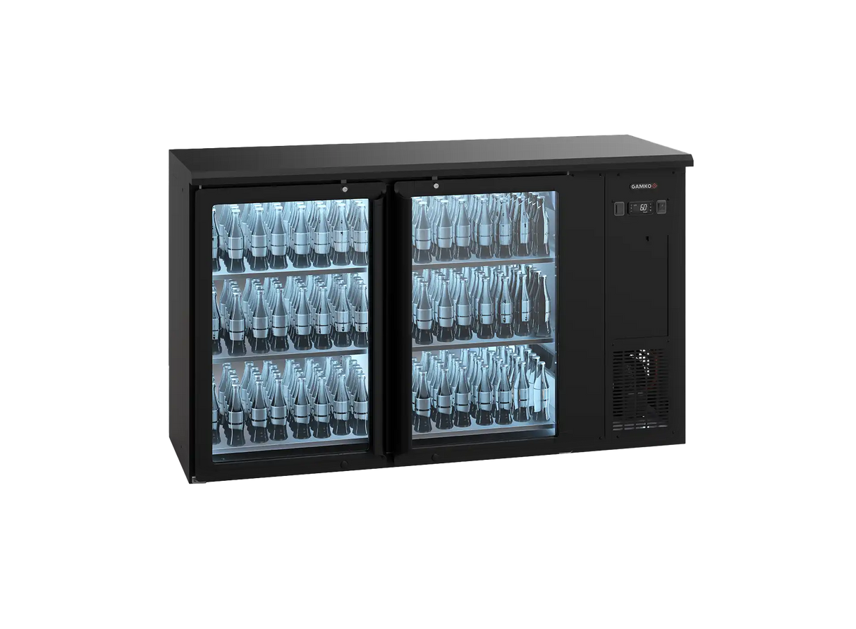 Gamko E3 Under Counter Bottle Cooler 2 Glass Doors - E3/22GMU84