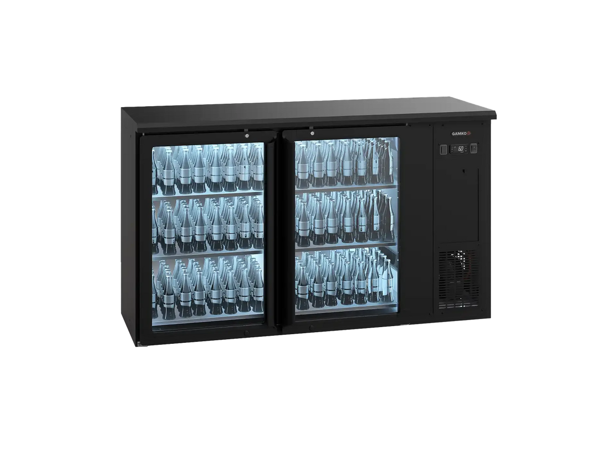 Gamko E3 Under Counter Bottle Cooler 2 Glass Doors - E3/22GMU84