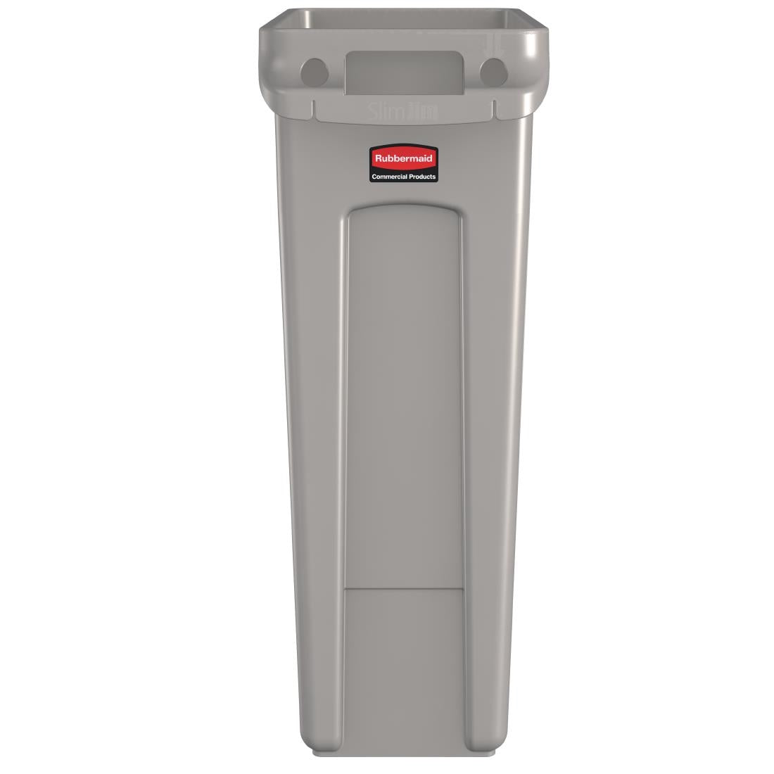 F603 Rubbermaid Slim Jim Container With Venting Channels Grey 60Ltr