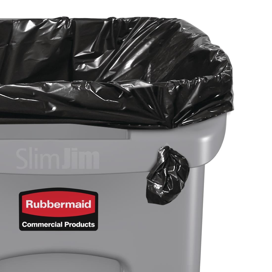 F603 Rubbermaid Slim Jim Container With Venting Channels Grey 60Ltr