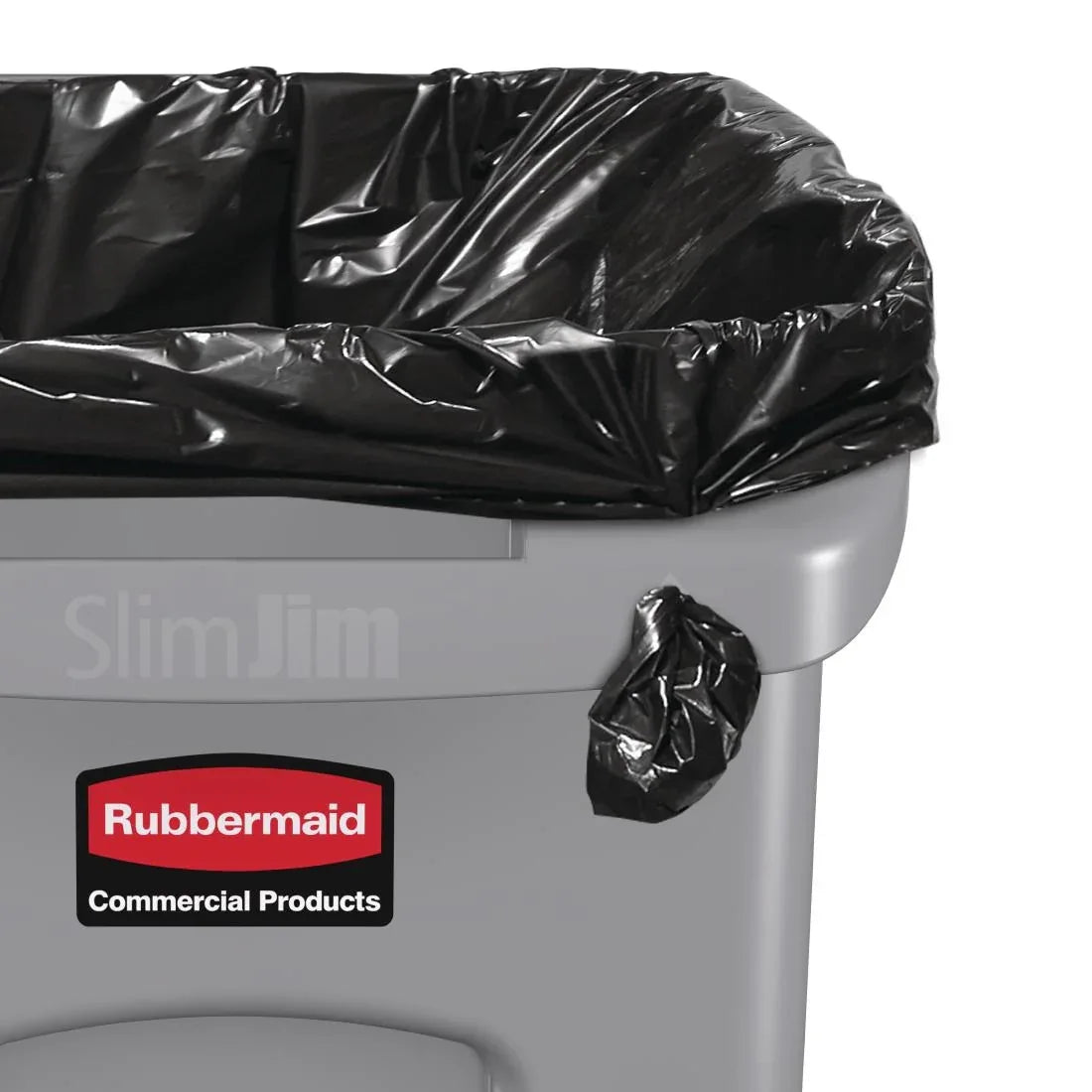 F603 Rubbermaid Slim Jim Container With Venting Channels Grey 60Ltr