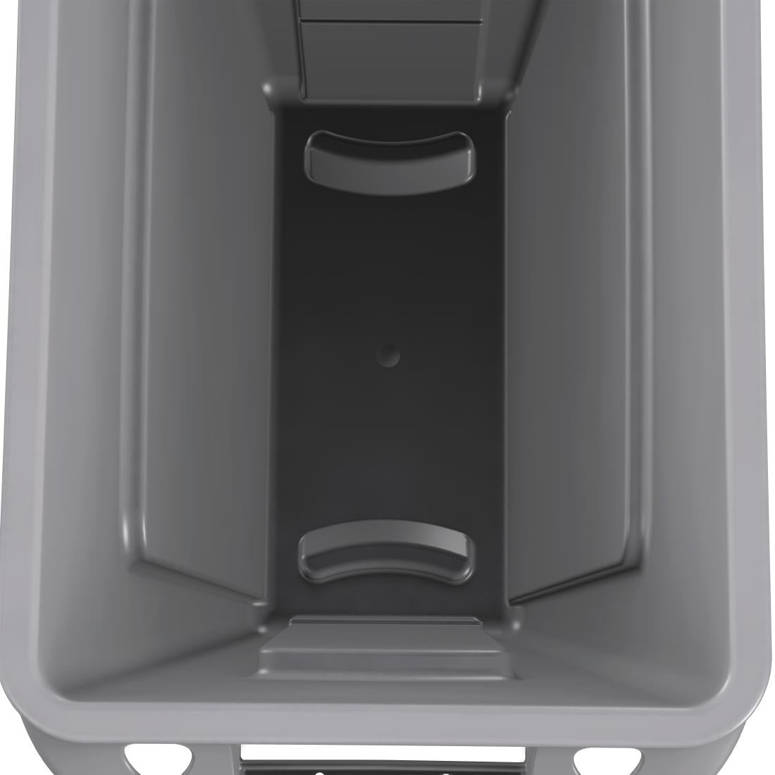 F603 Rubbermaid Slim Jim Container With Venting Channels Grey 60Ltr