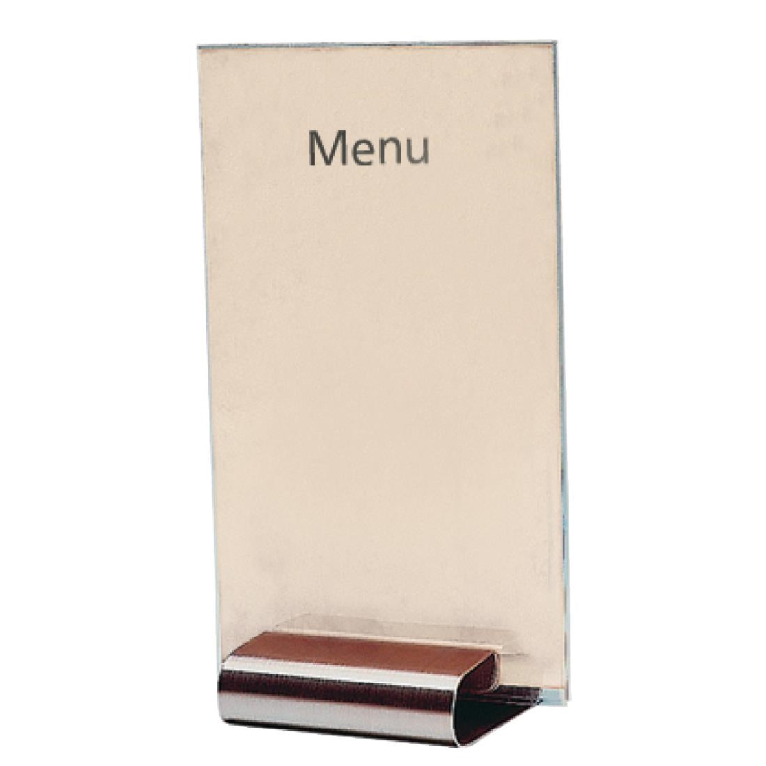 F778 Olympia Curved Stainless Steel Menu Card Holder
