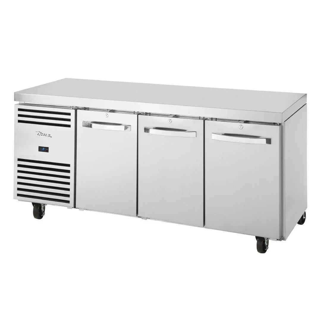 FA036 True 3 Door 1/1 GN Counter Fridge TCR1/3-CL-SS-DL-DR-DR - JD Catering Equipment Solutions Ltd