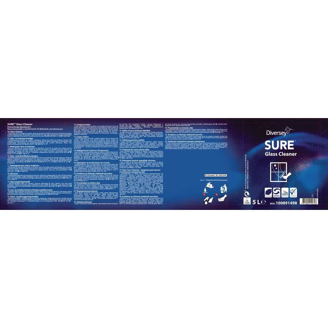 FA226 SURE Glass Cleaner Ready To Use 5Ltr (2 Pack) - JD Catering Equipment Solutions Ltd