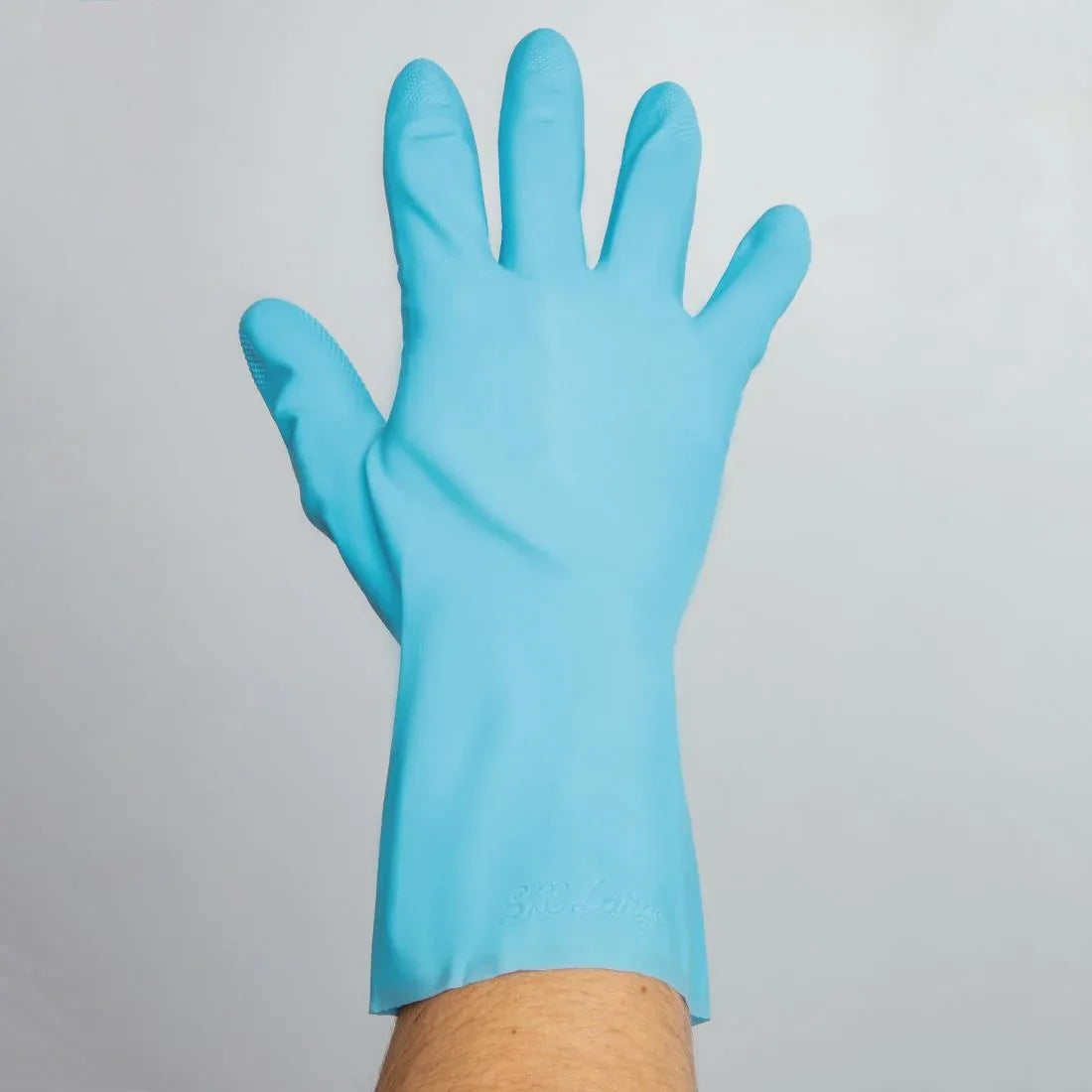 FA291-L MAPA Vital 117 Liquid-Proof Light-Duty Janitorial Gloves Blue Large